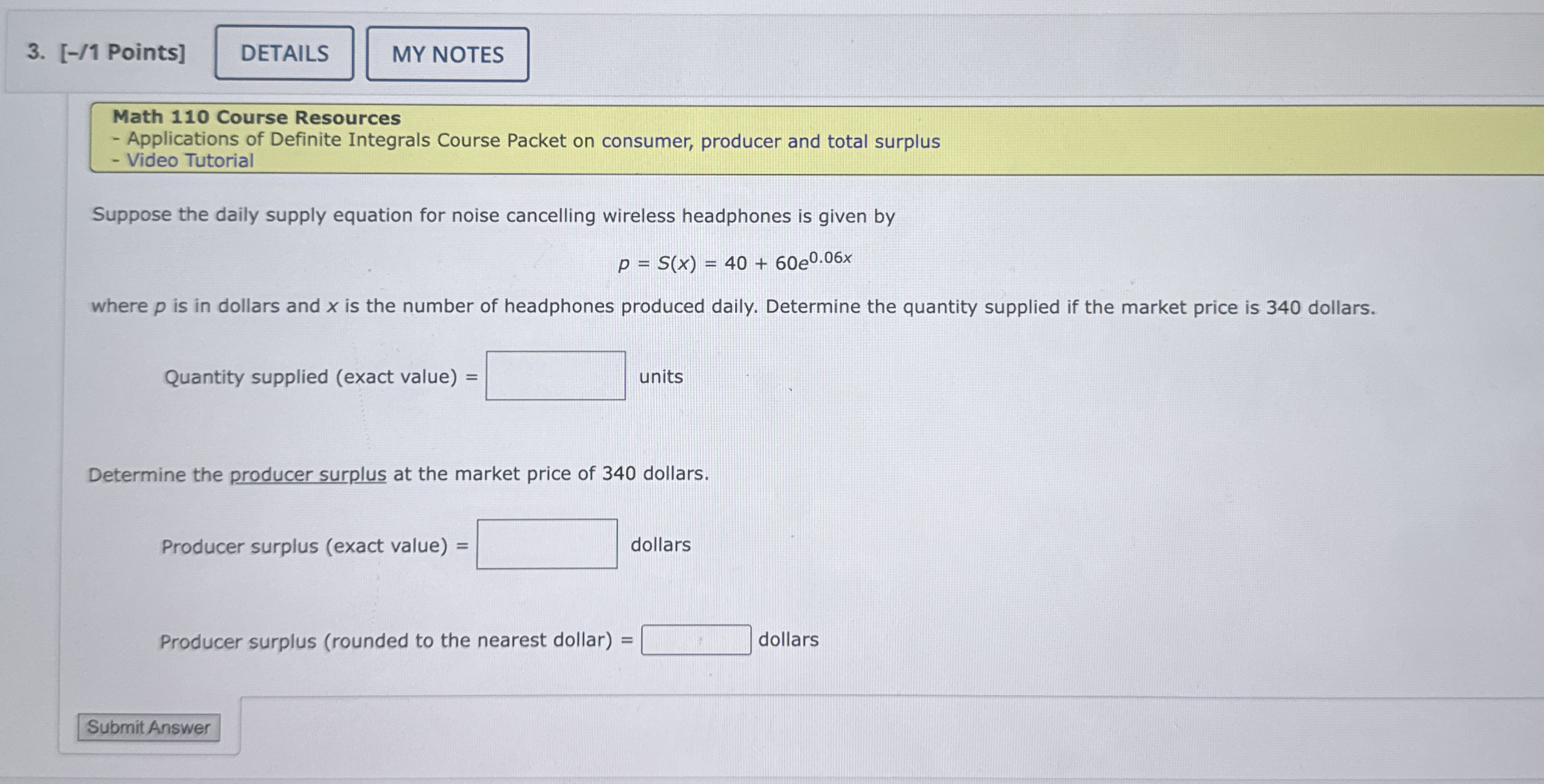 [ - / 1 Points ] Math 1 1 0 Course Resources