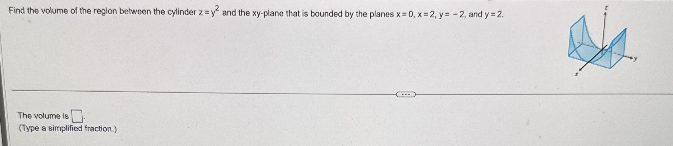 Find the volume of the region between the