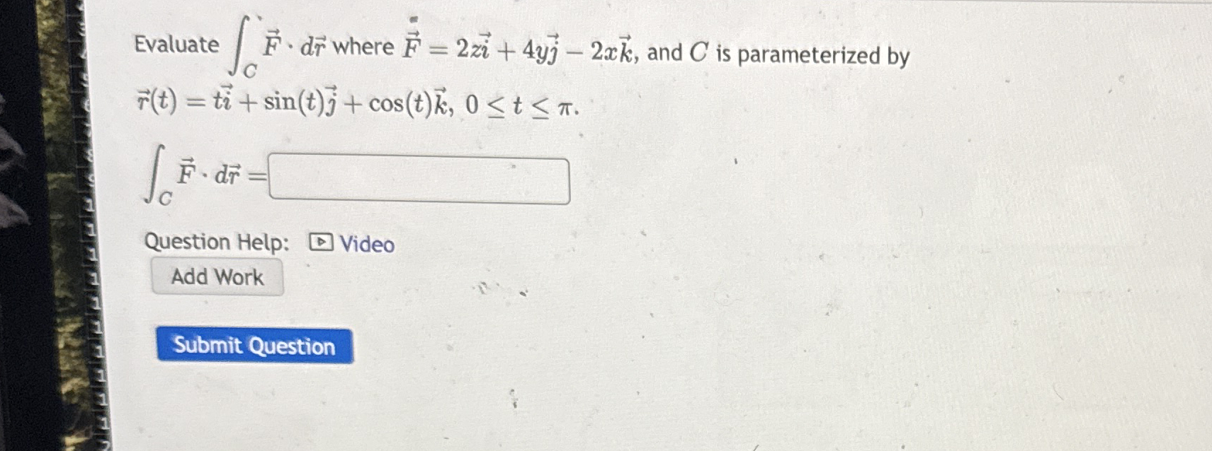 Evaluate C vec ( F ) * d v e c ( r ) where vec (