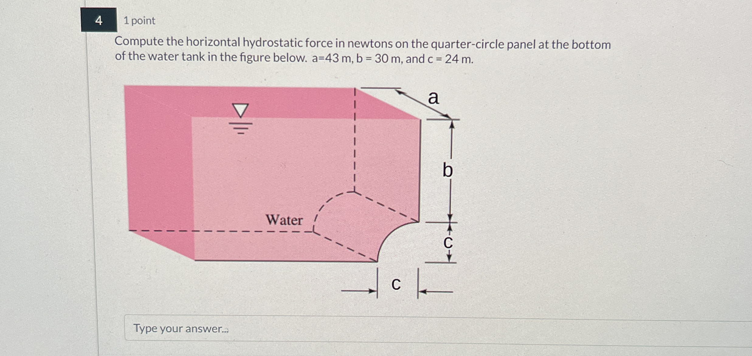 4 , 1 point Compute the horizontal hydrostatic