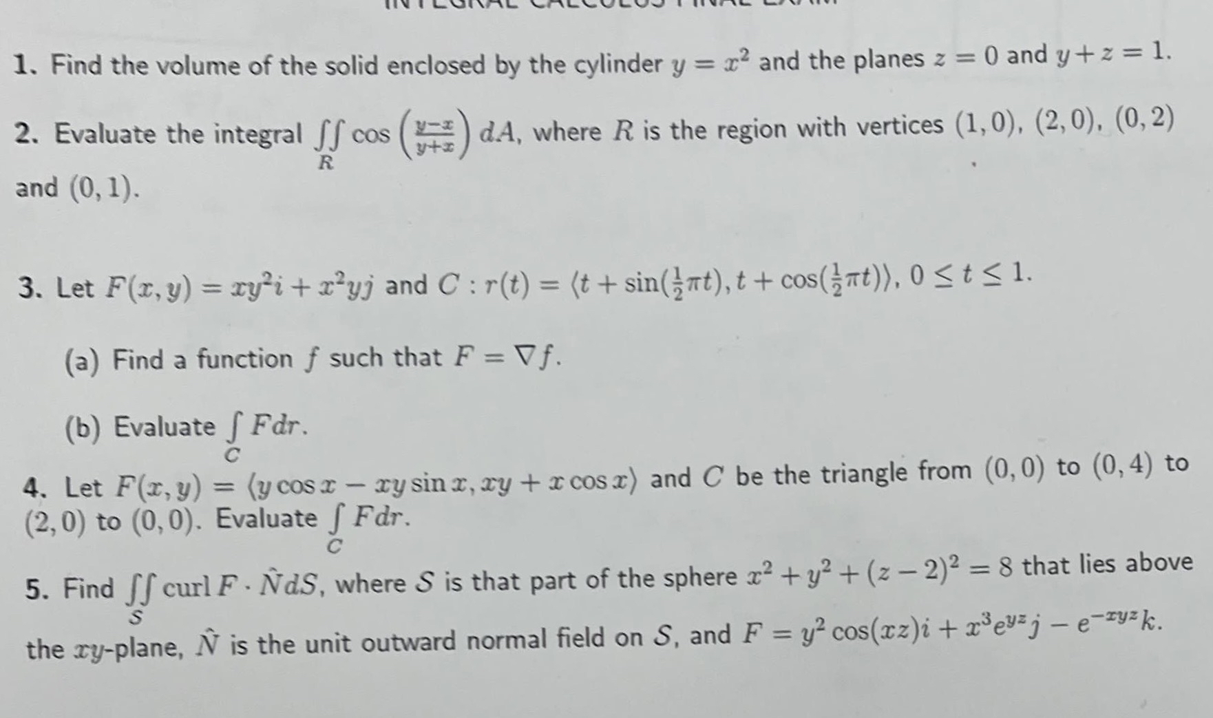 Find the volume of the solid enclosed by the