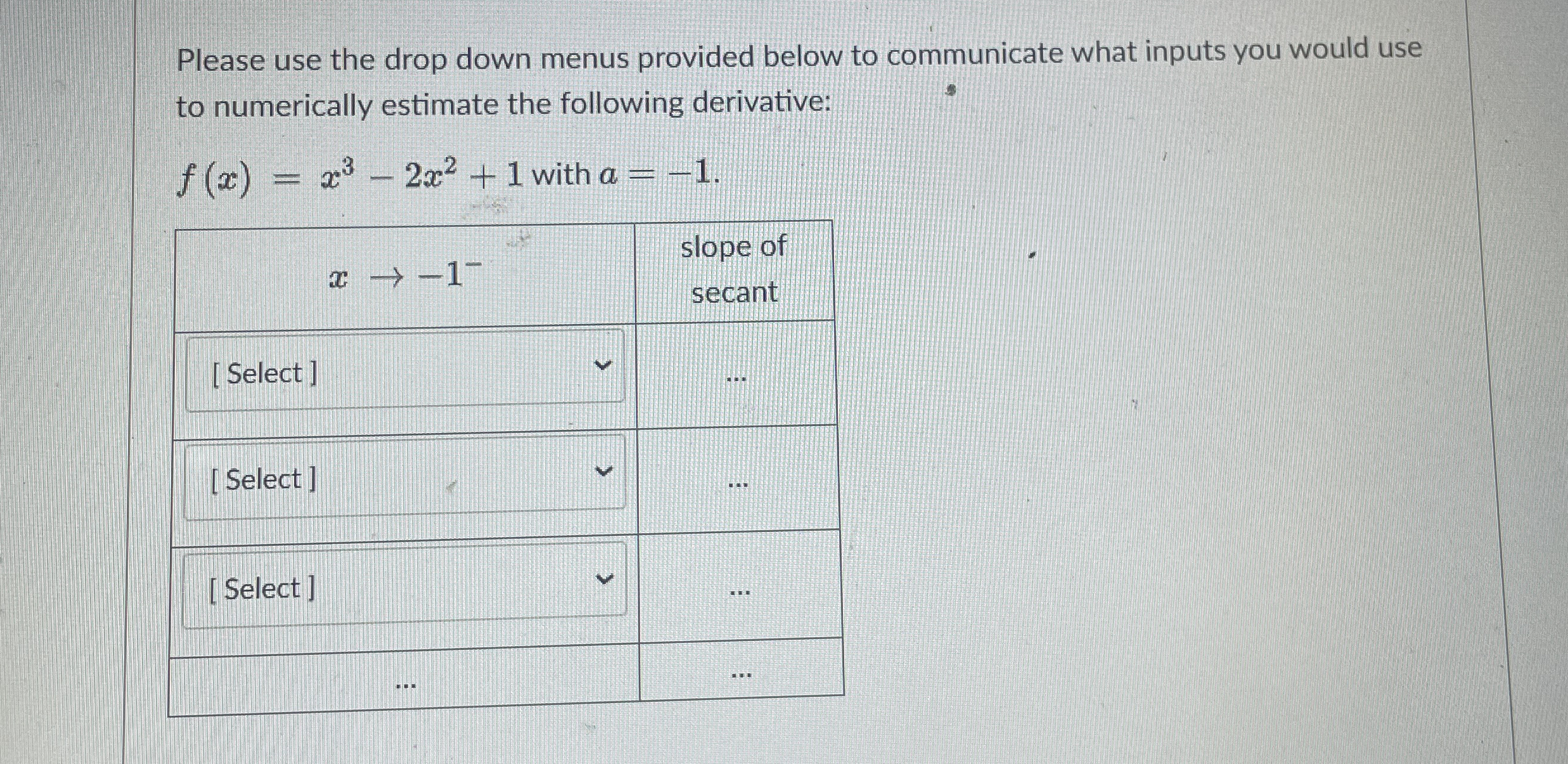 Please use the drop down menus provided below to