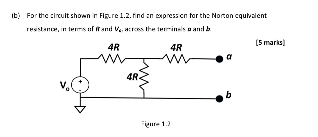 ( b ) For the circuit shown in Figure 1 . 2 ,