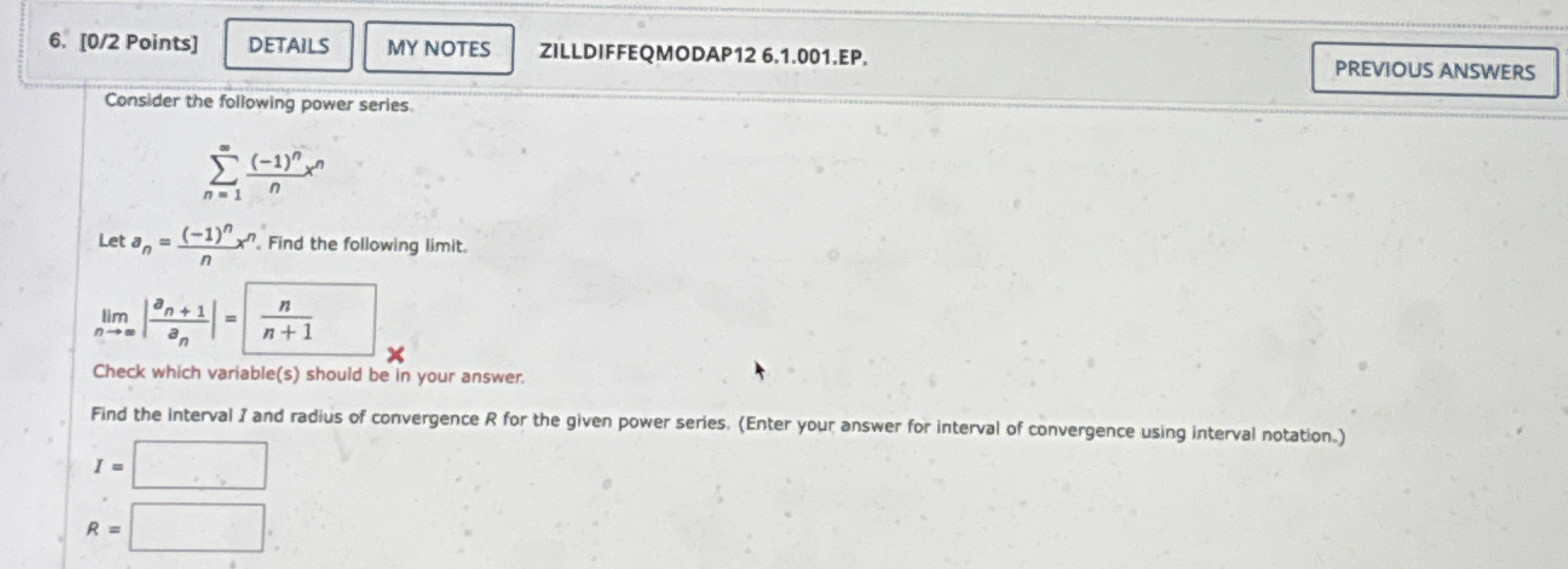 [ 0 / 2 Points ] ZILLDIFFEQMODAP 1 2 6 . 1 . 0 0
