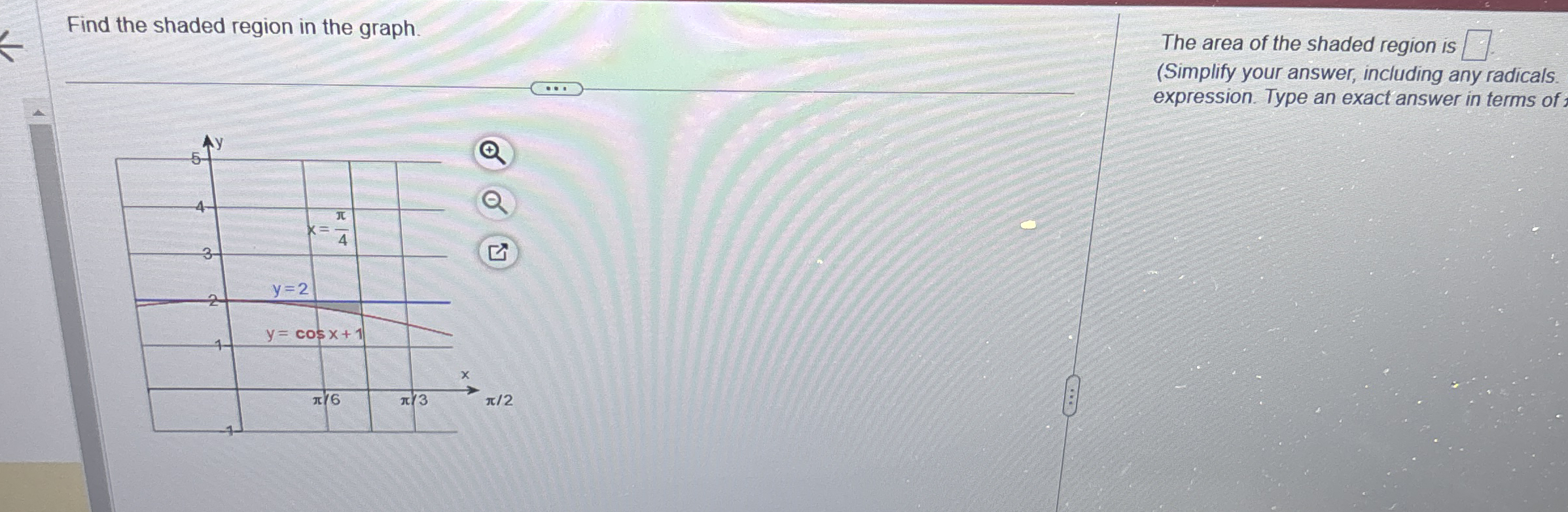 # 5 find the shaded region in the graph. q ,
