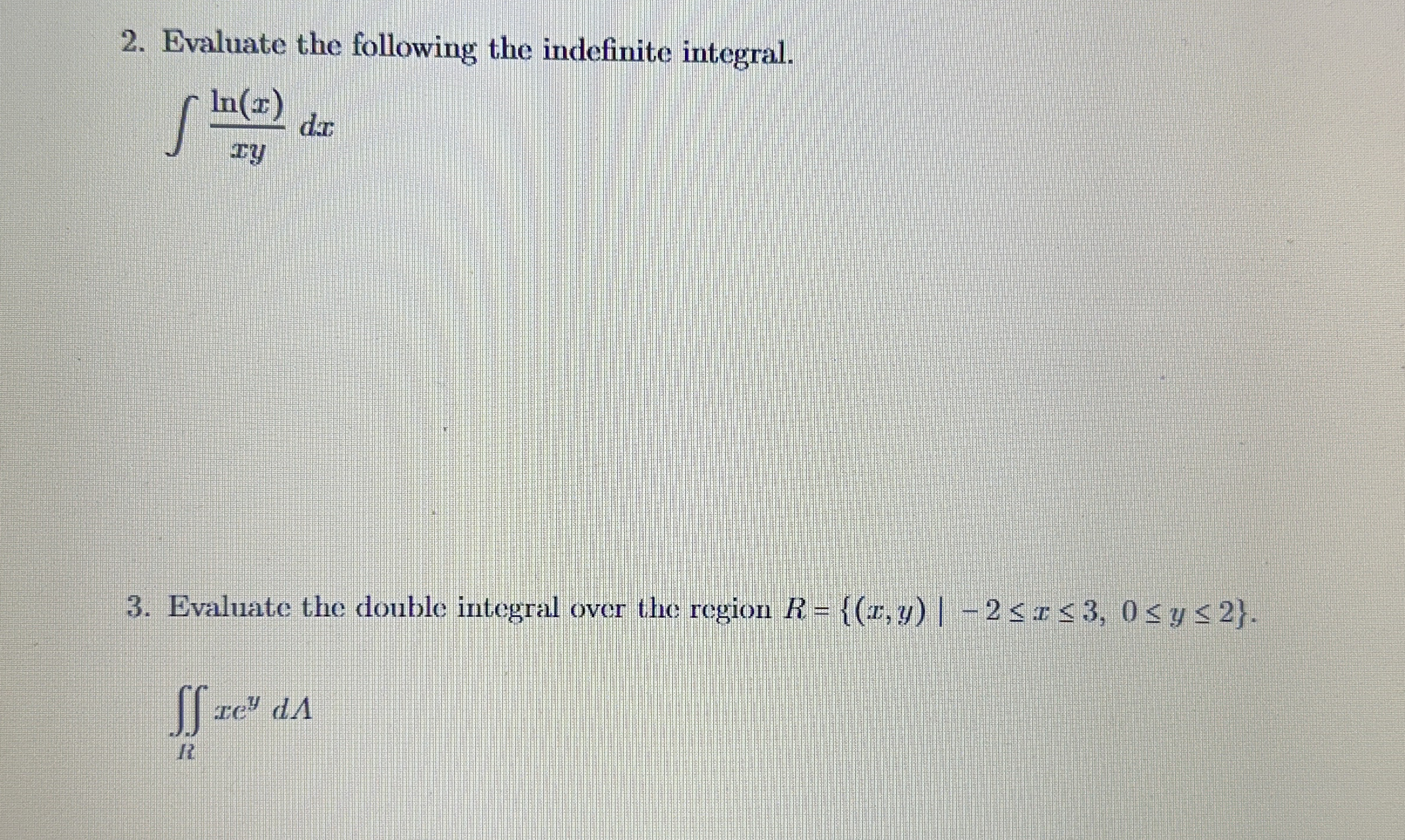 Evaluate the following the indefinite integral. l