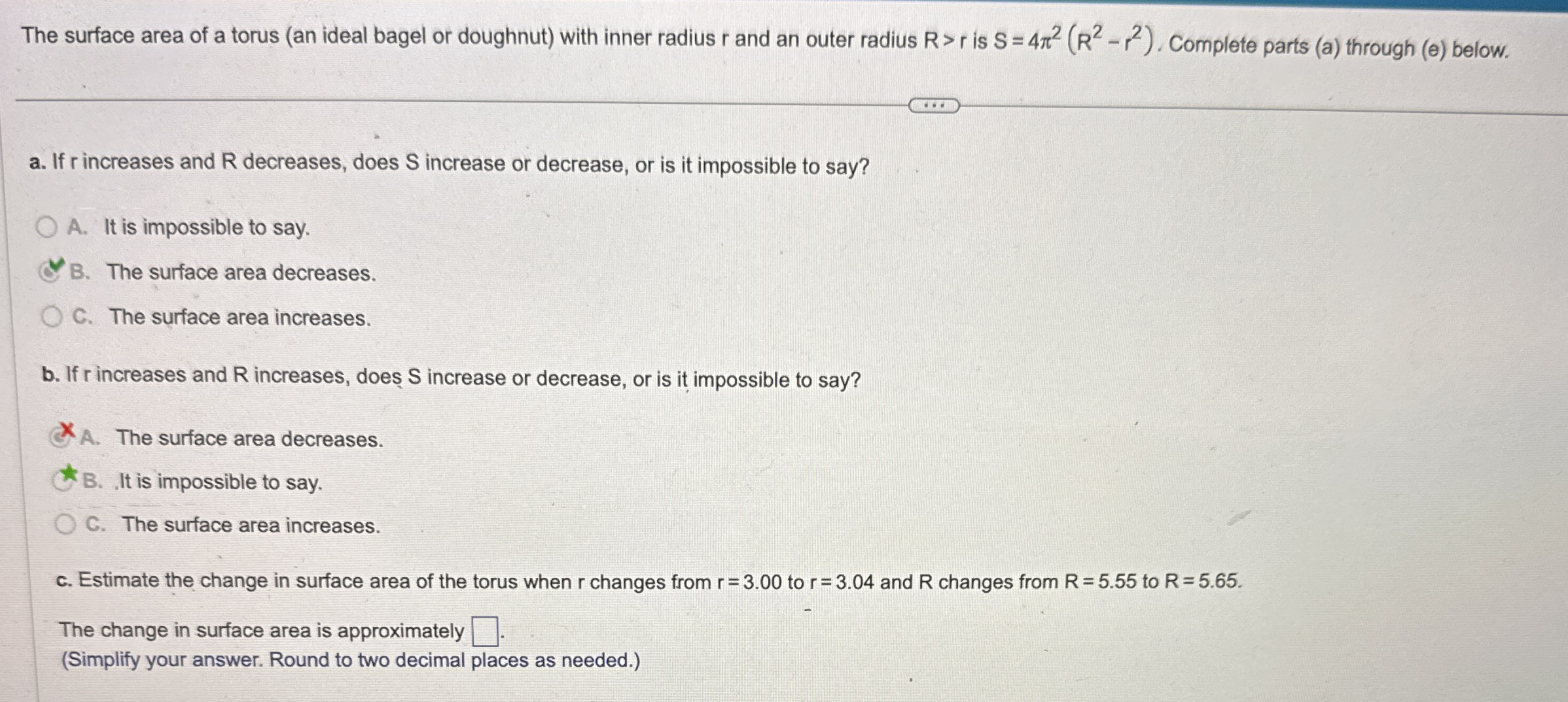 The surface area of a torus ( an ideal bagel or