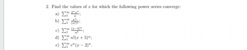 Find the values of x for which the following