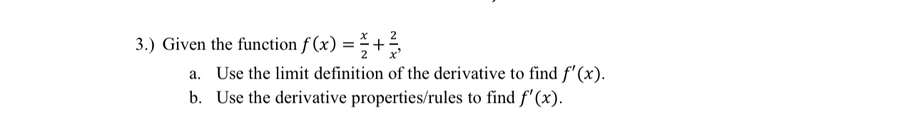 3 . ) Given the function f ( x ) = x 2 + 2 x , a