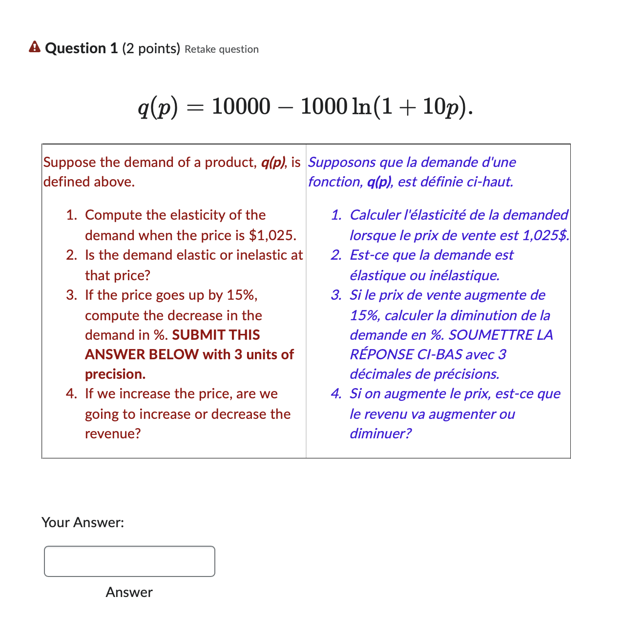 \ [ q ( p ) = 1 0 0 0 0 - 1 0 0 0 \ ln ( 1 + 1 0