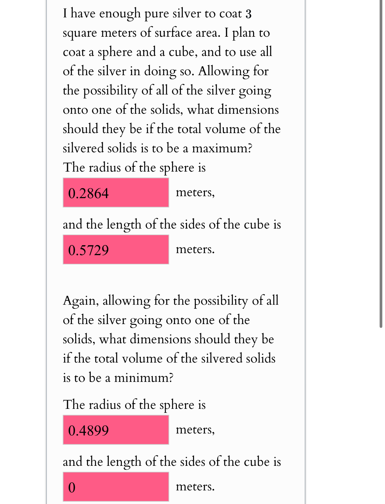 I have enough pure silver to coat 3 square meters