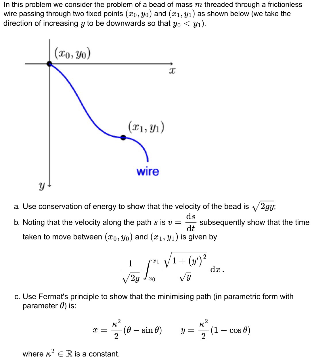 In this problem we consider the problem of a bead