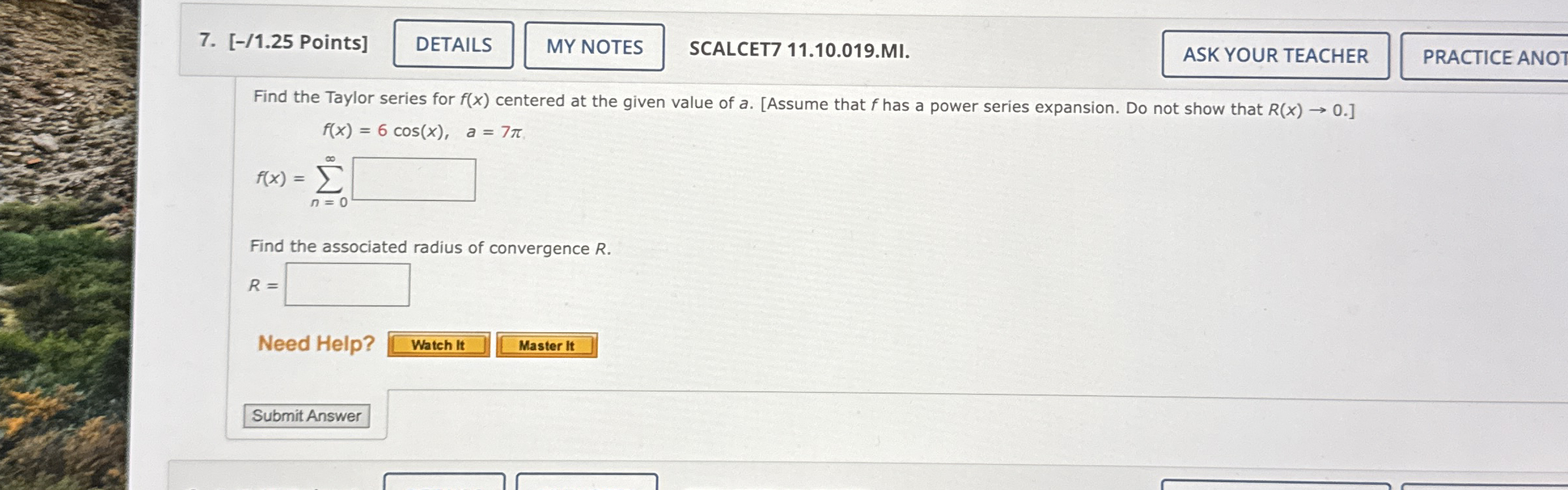 [ - / 1 . 2 5 Points ] SCALCET 7 1 1 . 1 0 . 0 1