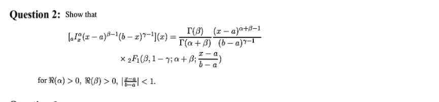 Question 2 : Show that