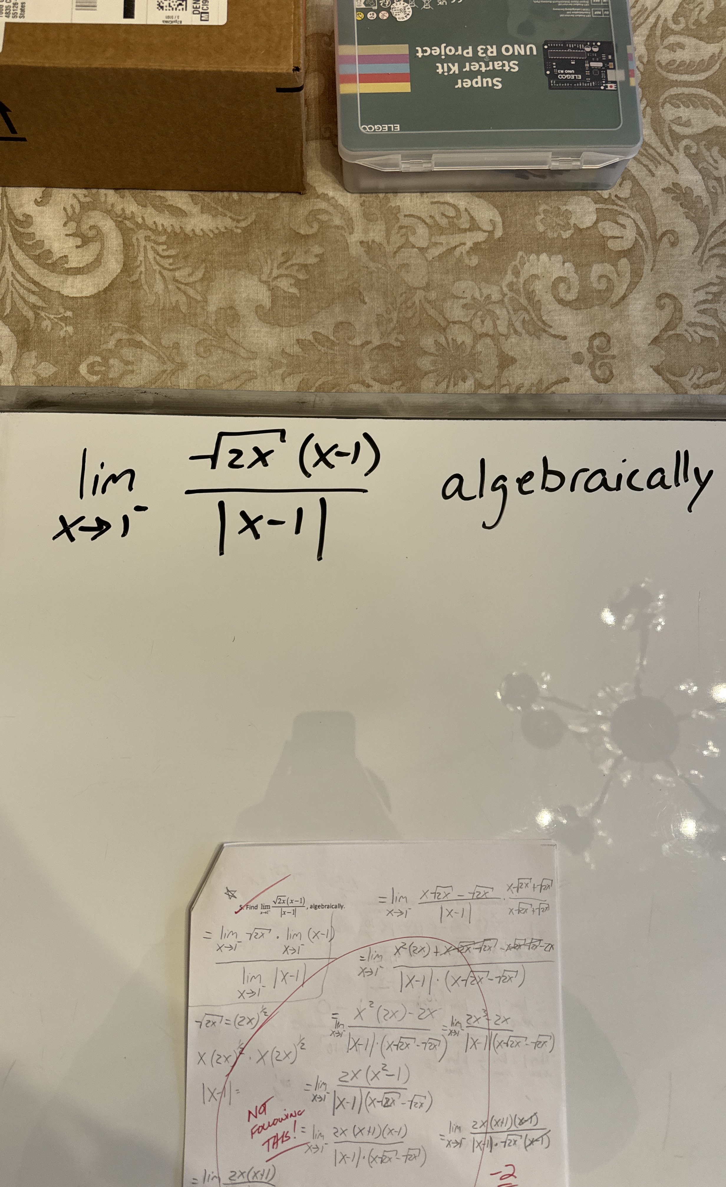 lim x 1 - 2 x 2 ( x - 1 ) | x - 1 | algebraically