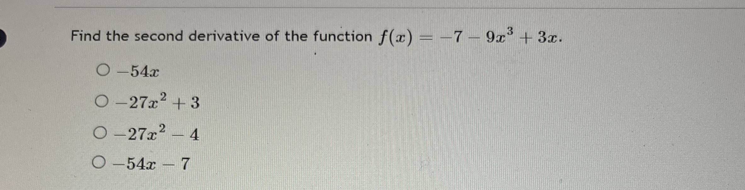 Find the second derivative of the function f ( x