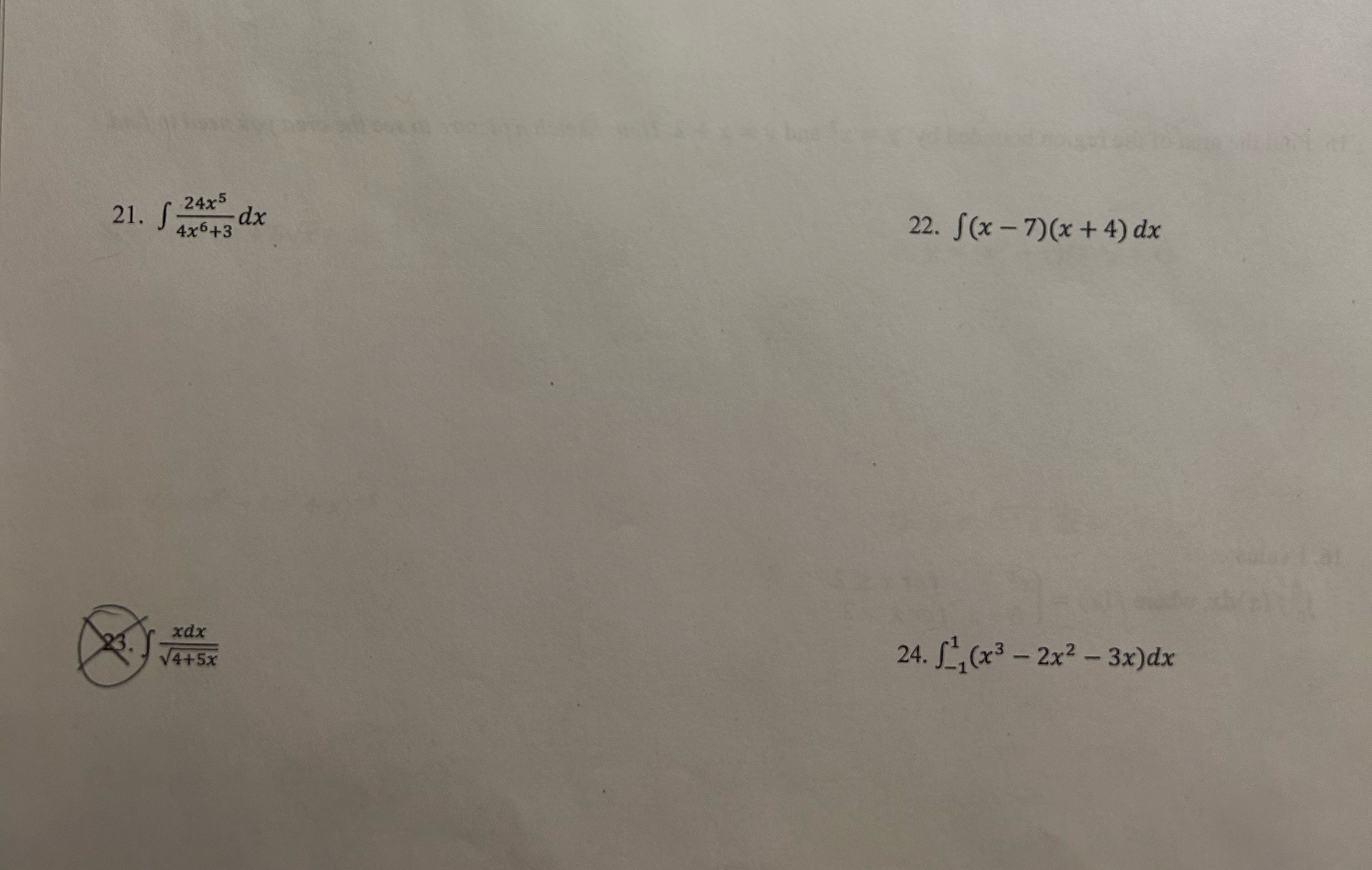 Please find antiderivative for 2 1 , 2 2 , 2 4 -