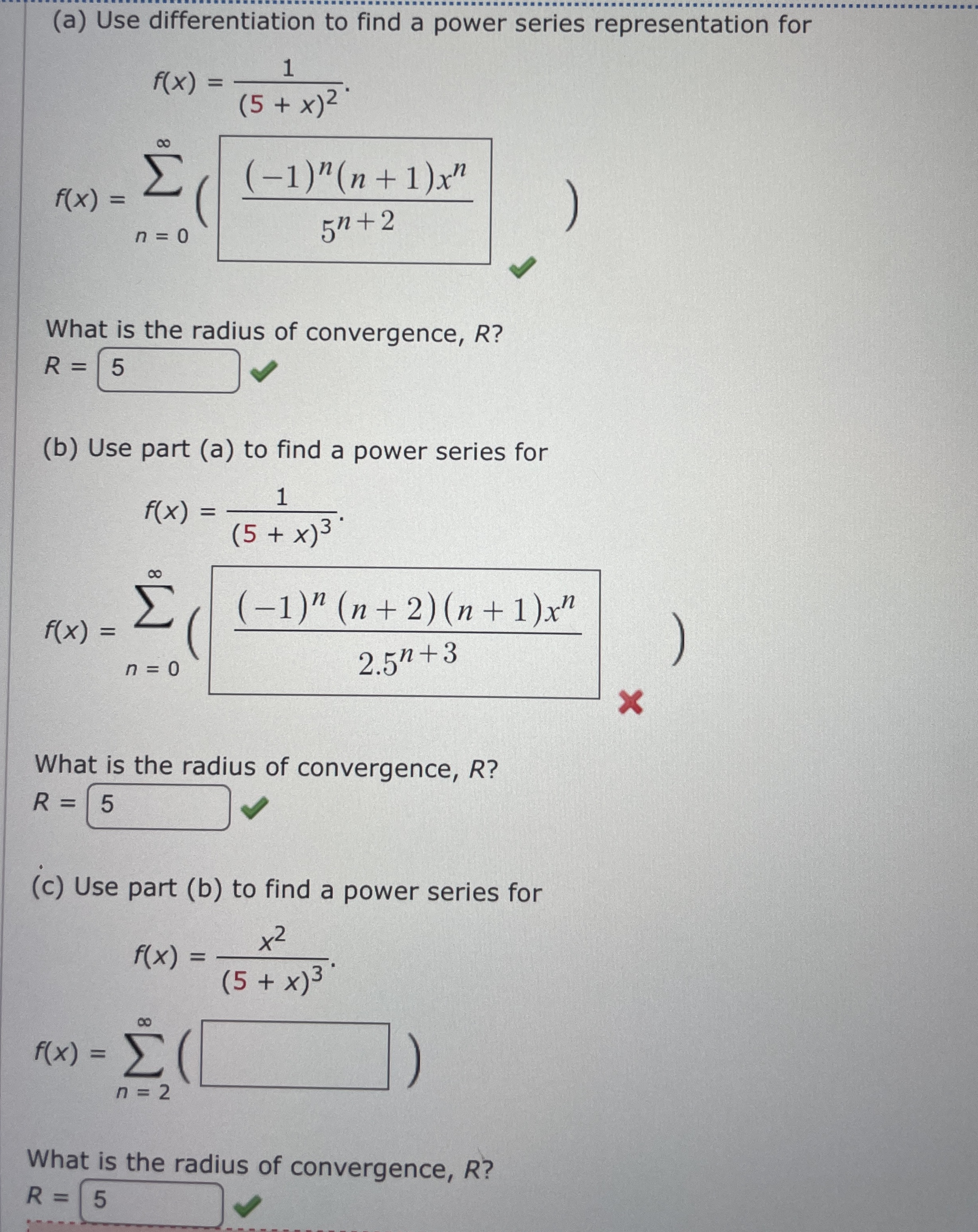 ( a ) Use differentiation to find a power series