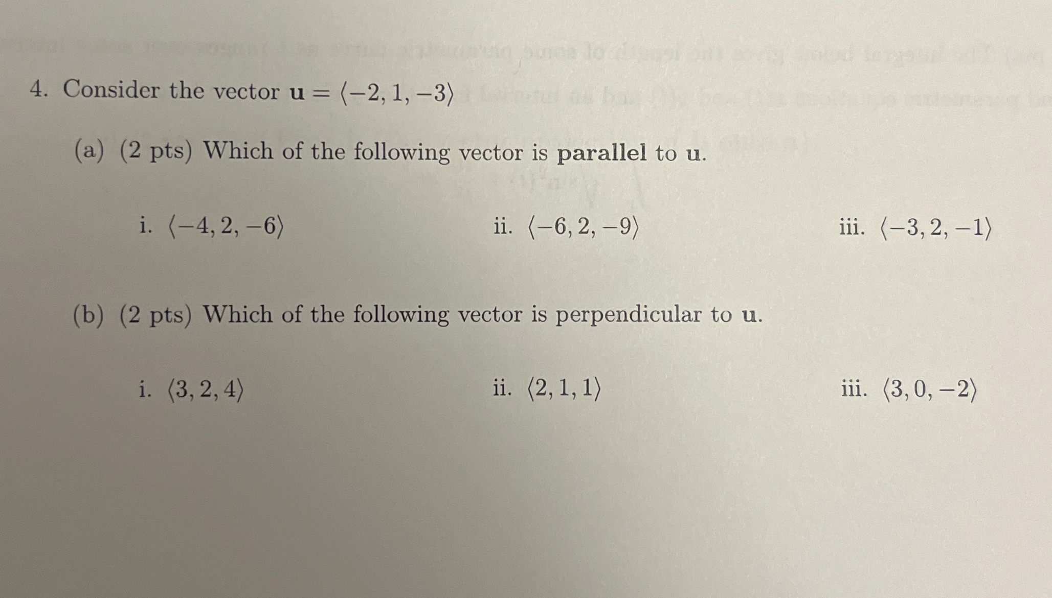 Consider the vector u = ( : - 2 , 1 , - 3 : ) ( a