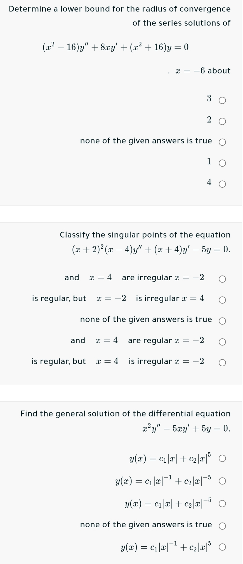 Determine a lower bound for the radius of