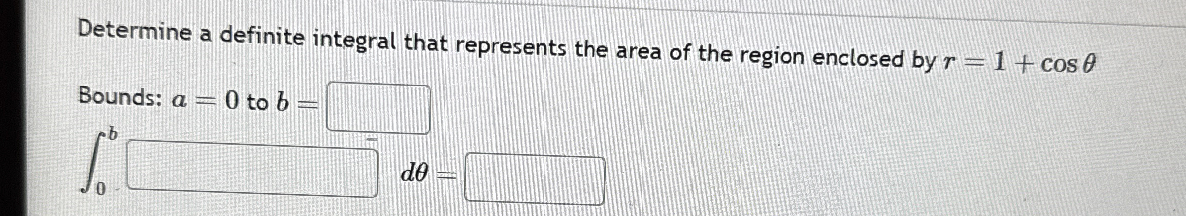 Determine a definite integral that represents the