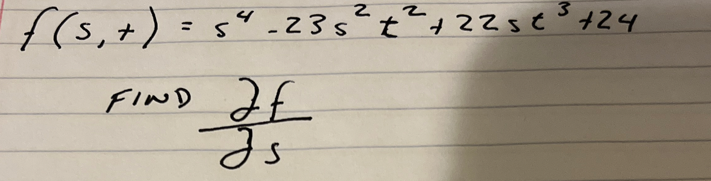 f ( s , t ) = s 4 - 2 3 s 2 t 2 + 2 2 s t 3 + 2 4