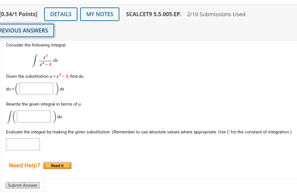 [ 0 . 3 4 / 1 Points ] SCALCET 9 5 . 5 . 0 0 5 .
