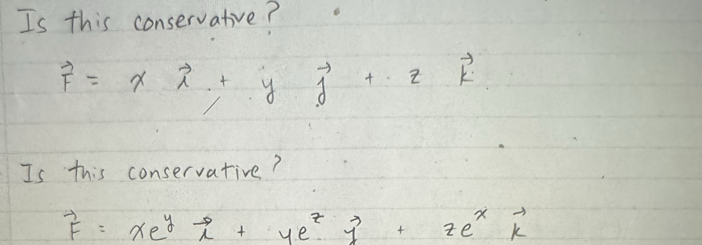 Is this conservative? vec ( F ) = xvec ( ) + yvec
