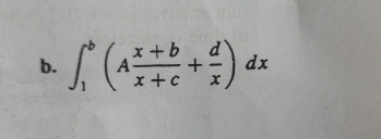 b . 1 b ( A x + b x + c + d x ) d x