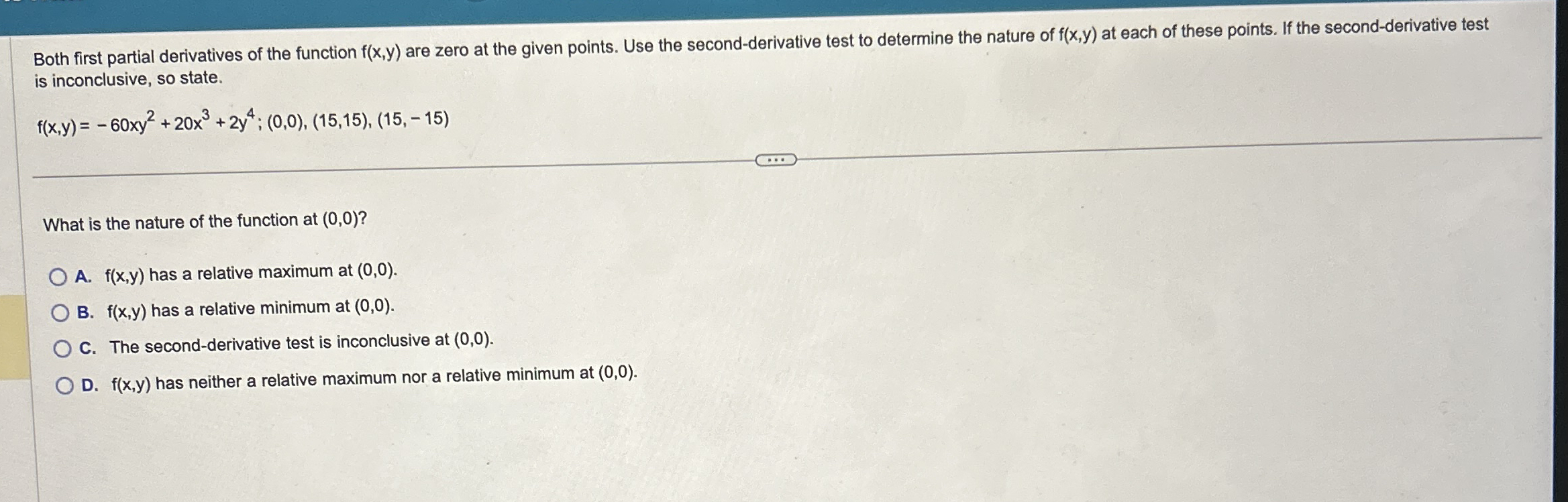 Both first partial derivatives of the function f