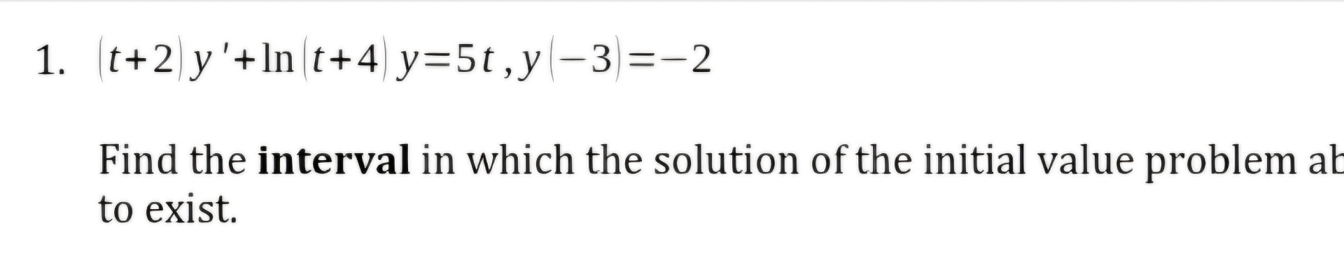 Find the interval in which the solution of the