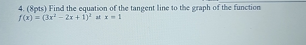 Find the equation of the tangent line to the