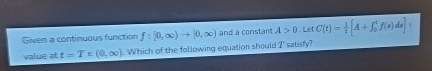 Given a continuous function f : [ 0 , ) 0 , and a