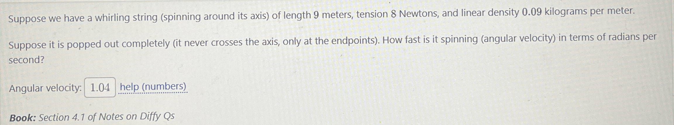 Suppose we have a whirling string ( spinning