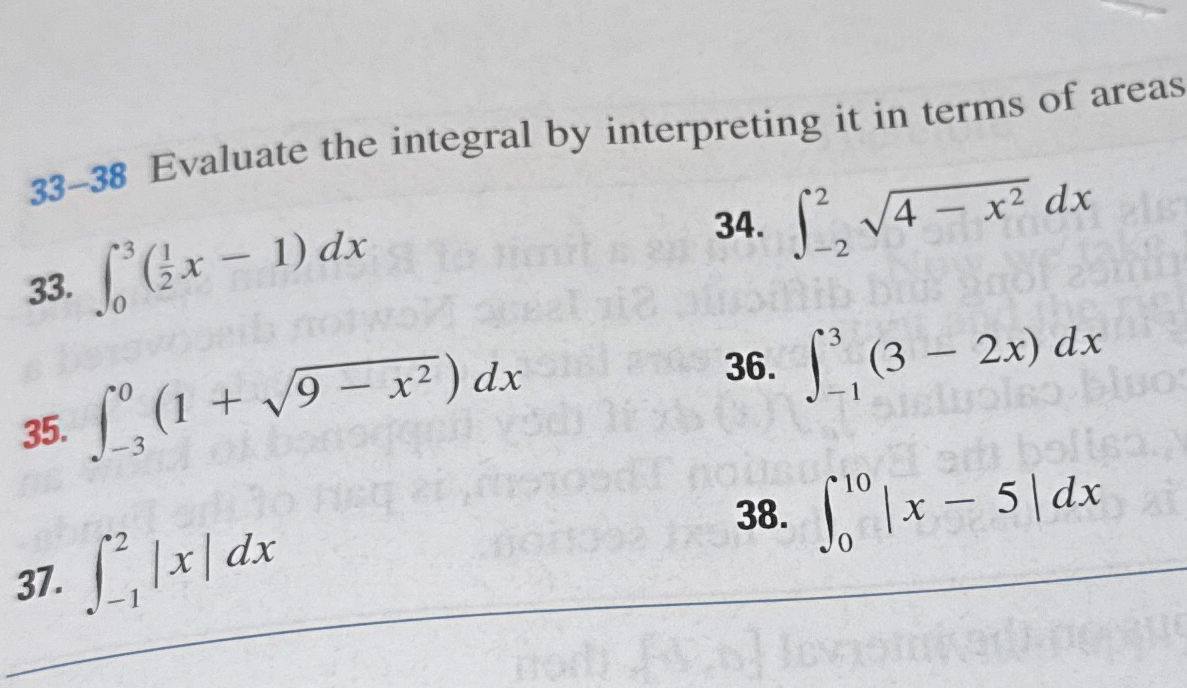 3 3 - 3 8 Evaluate the integral by interpreting