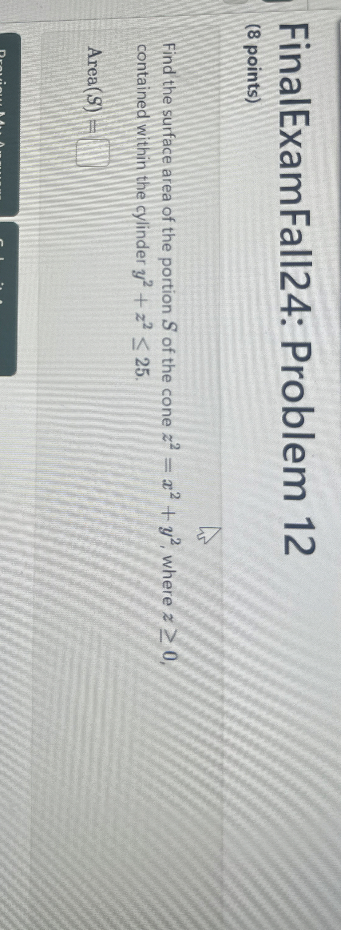FinalExamFall 2 4 : Problem 1 2 ( 8 points ) Find
