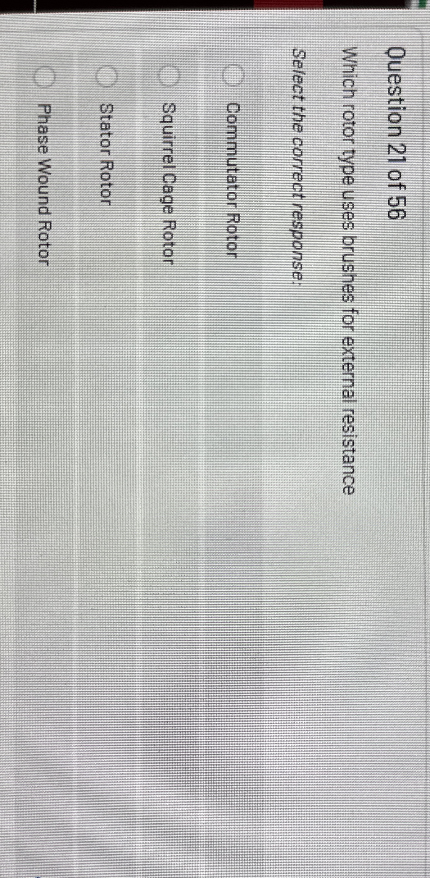 Which rotor type uses brushes for external