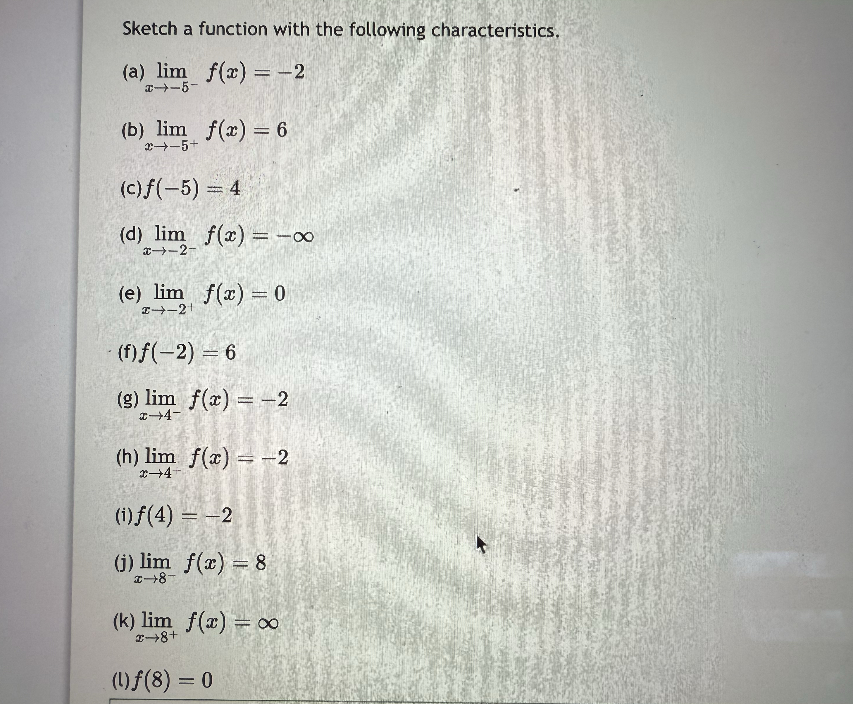 Sketch a function with the following