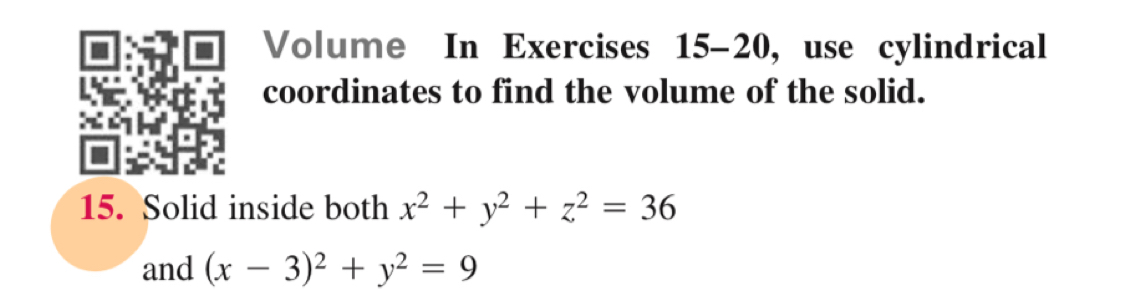 Volume In Exercises 1 5 - 2 0 , use cylindrical