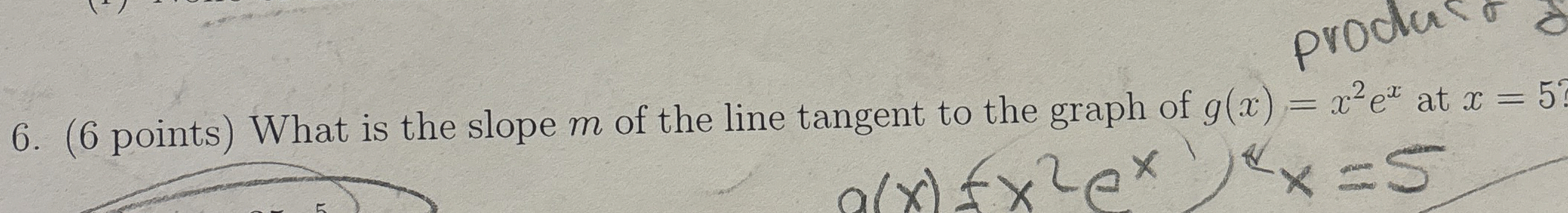 ( 6 points ) What is the slope m of the line