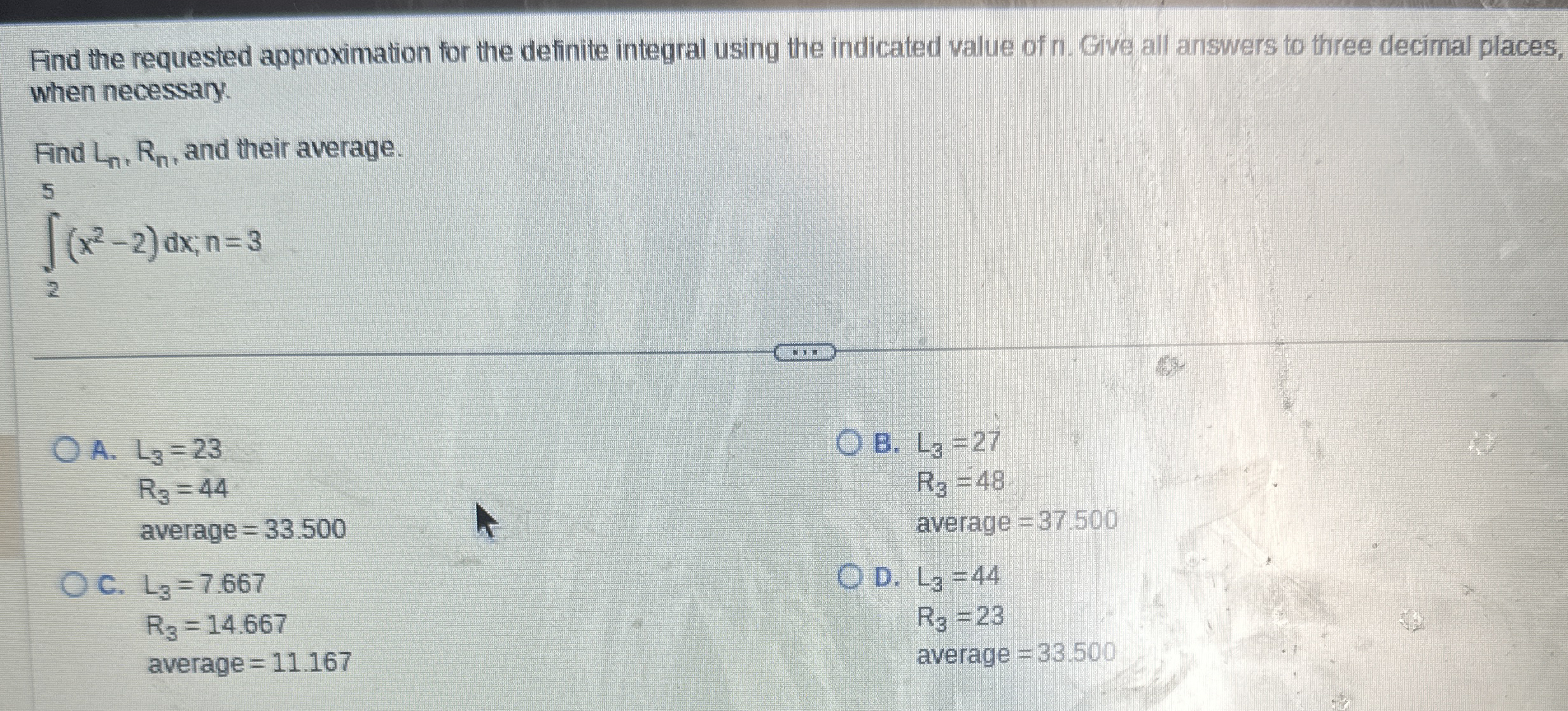 Find the requested approximation for the definite