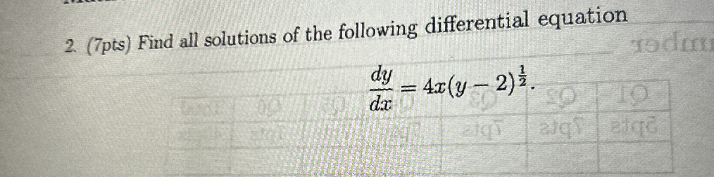 ( 7 pts ) Find all solutions of the following