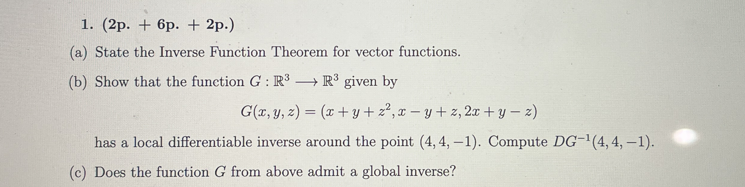 . ( a ) State the Inverse Function Theorem for