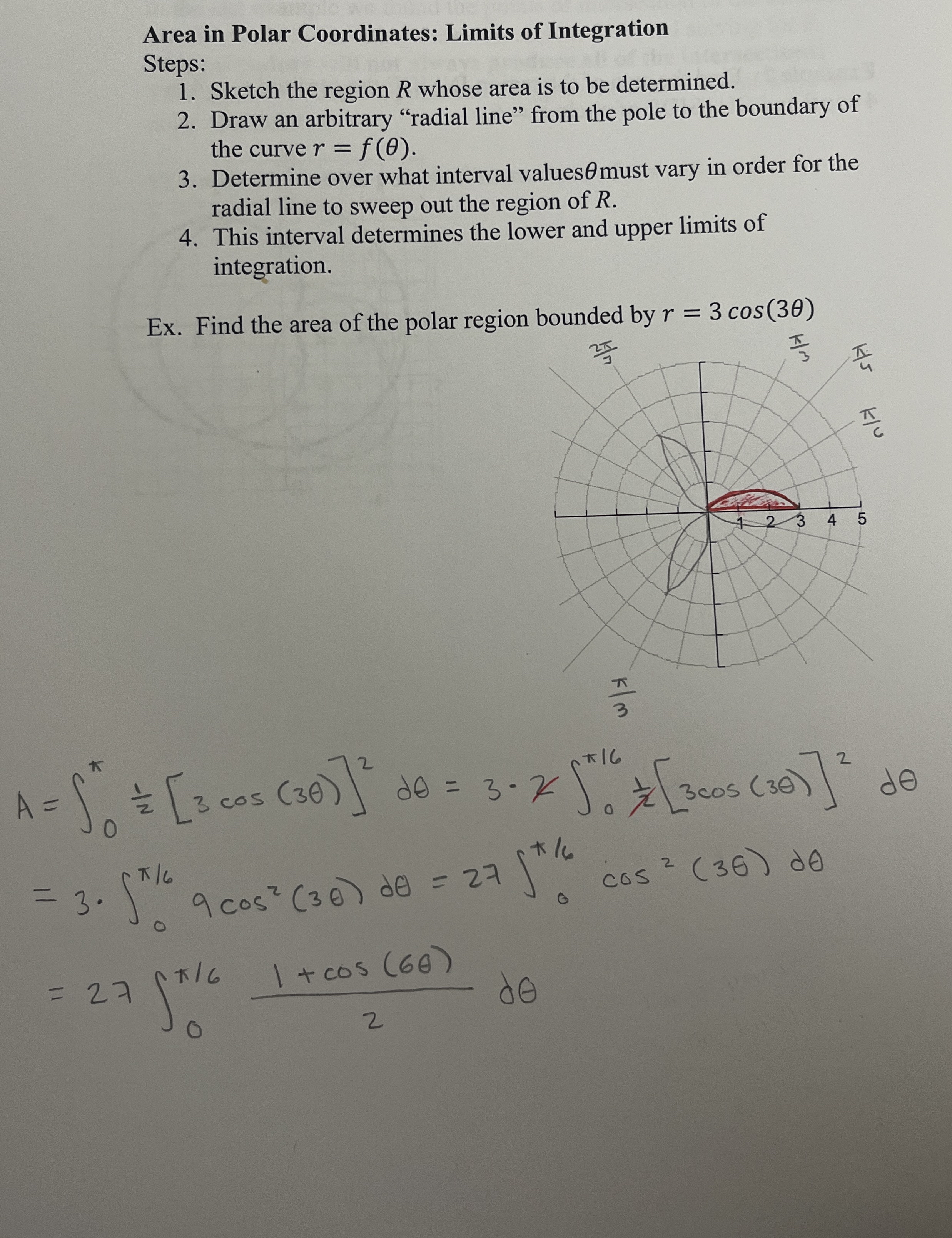 Area in Polar Coordinates: Limits of Integration