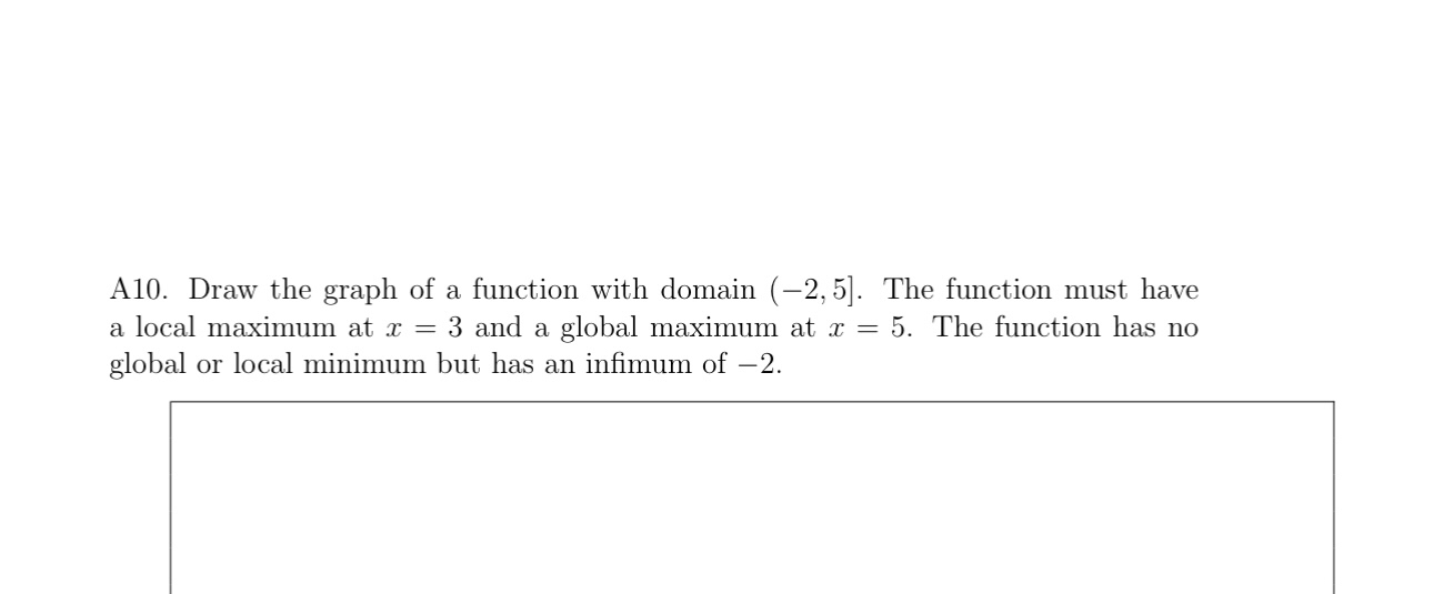 A 1 0 . Draw the graph of a function with domain