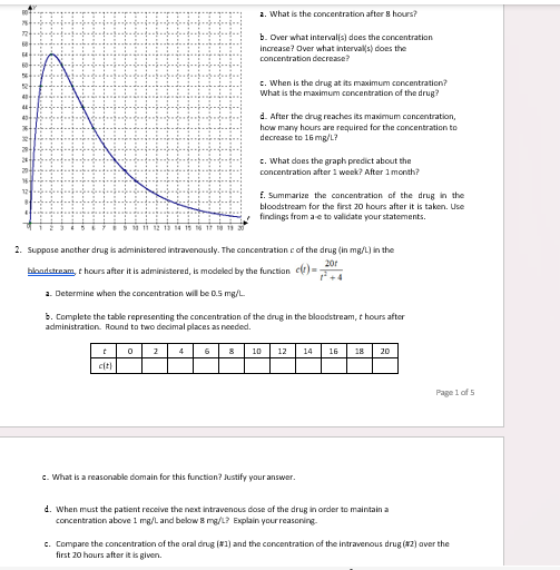 2 . What is the concentration after 8 hours? b .
