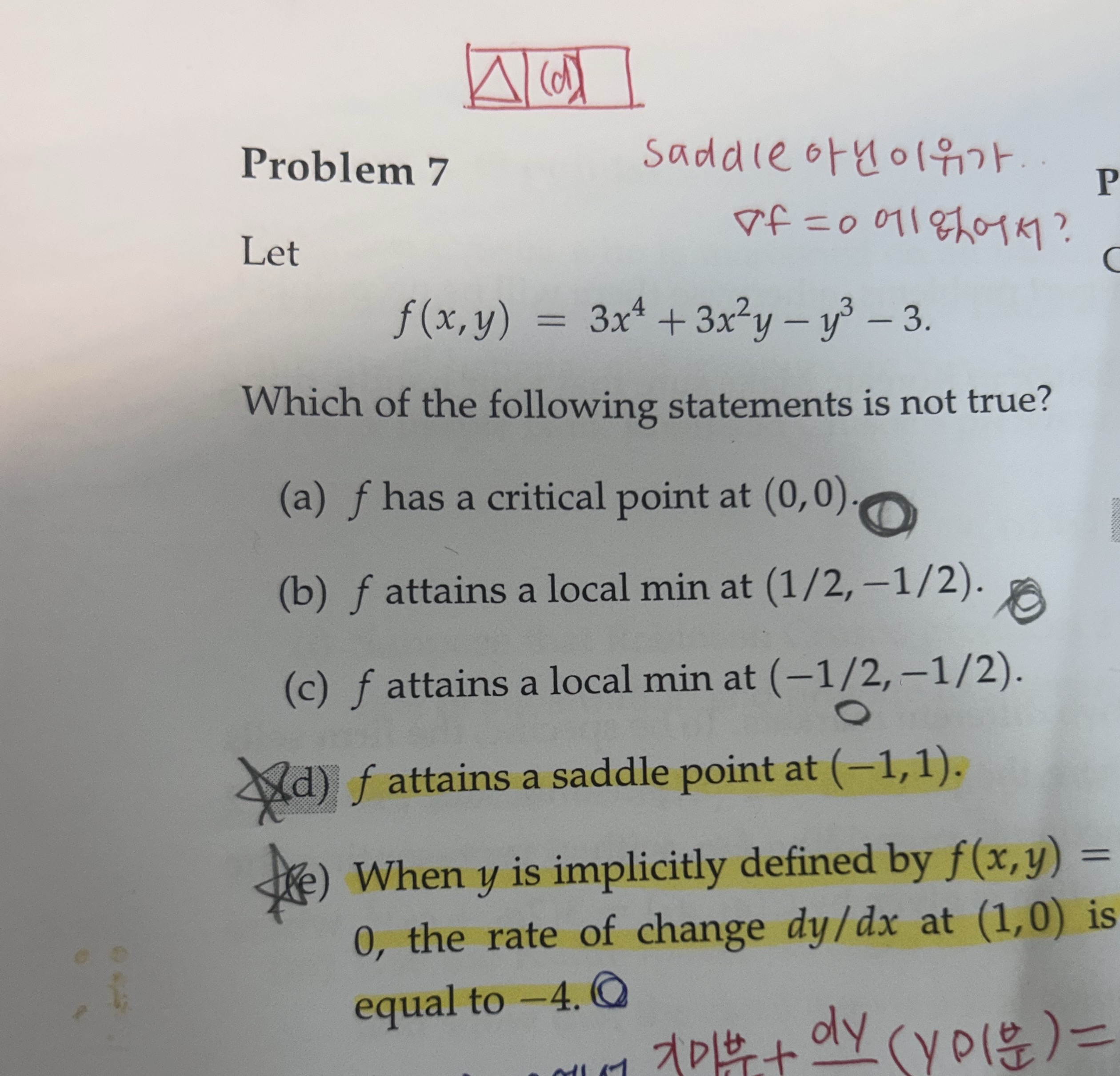 Problem 7 Let gradf = 0 0 1 1 ofhotk? f ( x , y )
