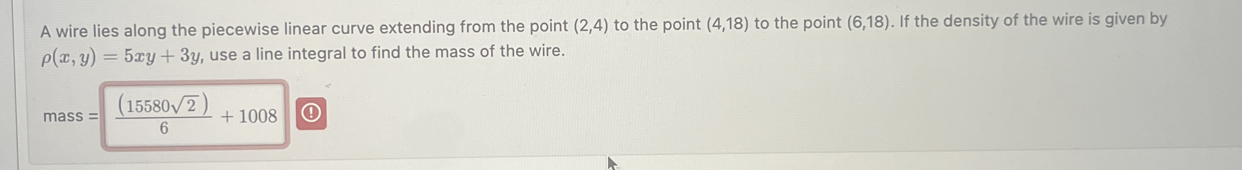 A wire lies along the piecewise linear curve