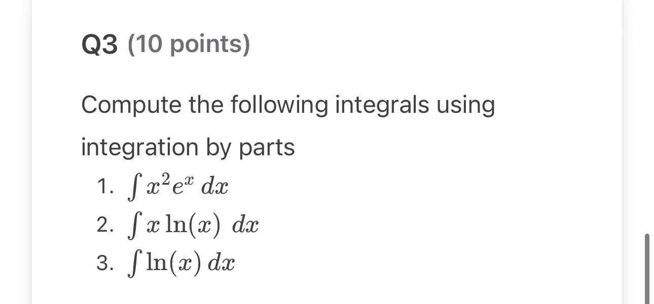 Q 3 ( 1 0 points ) Compute the following