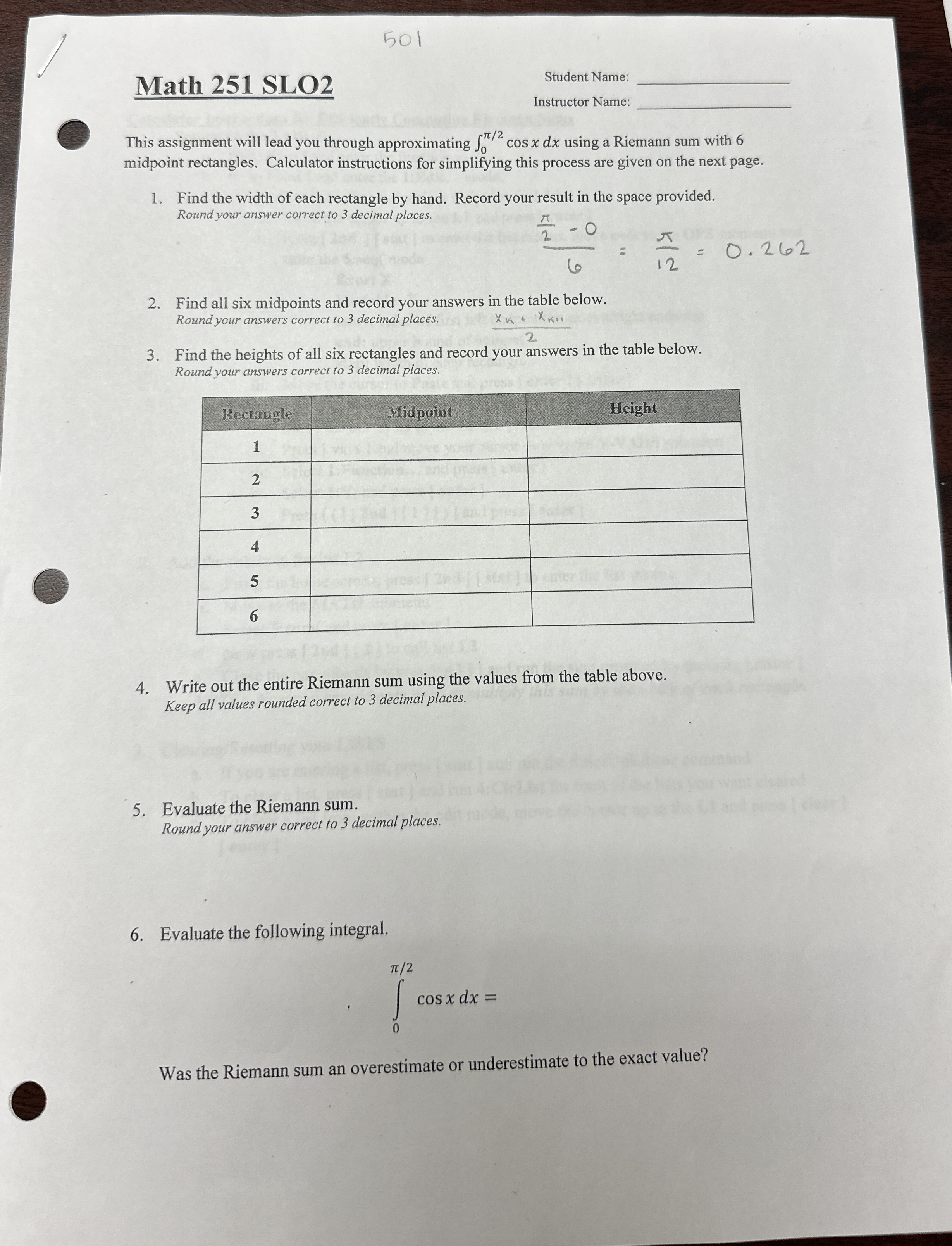 Math 2 5 1 SLO 2 Student Name: q , Instructor